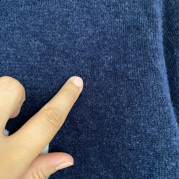 QUEENE AND BELLE 100% CASHMERE NAVY BLUE SWEATER FEMININ Large - Picture 6 of 10